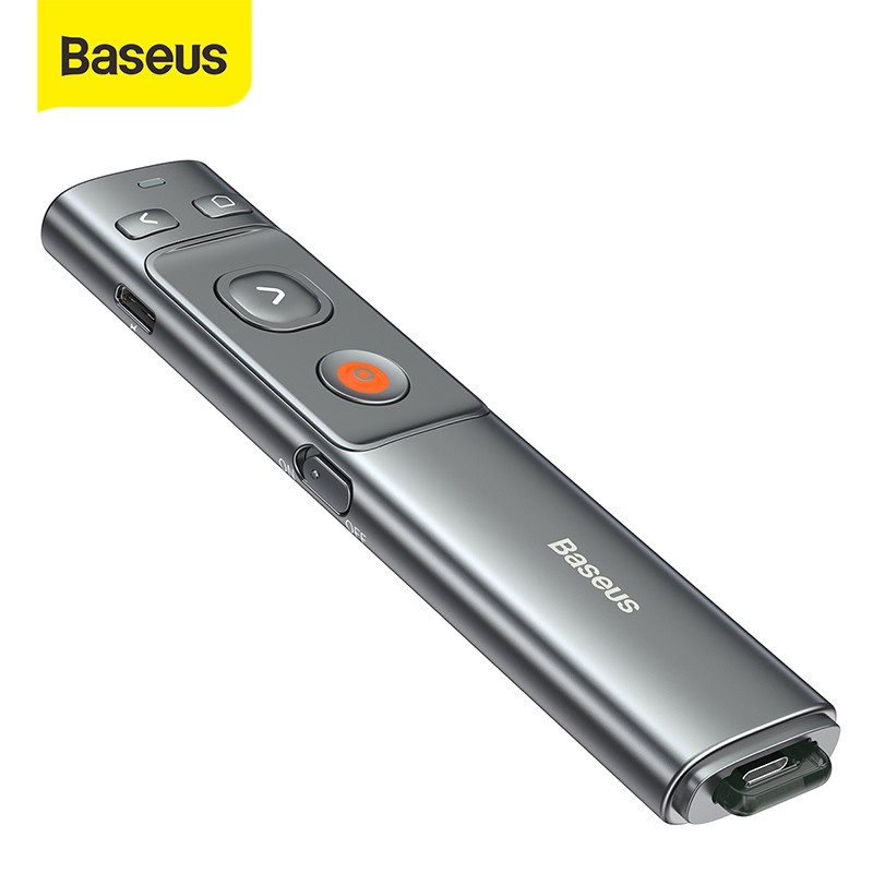 Bút Trình Chiếu  Baseus - Hỗ Trợ  Thuyết Trình Không Dây 2.4ghz Usb-A Type-C Chấm Màu Cam Laser