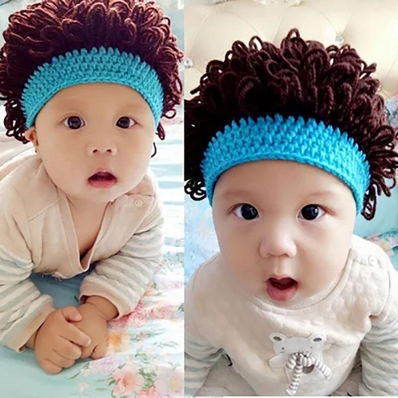 Mũ đan len tạo kiểu đầu afro độc đáo cho bé