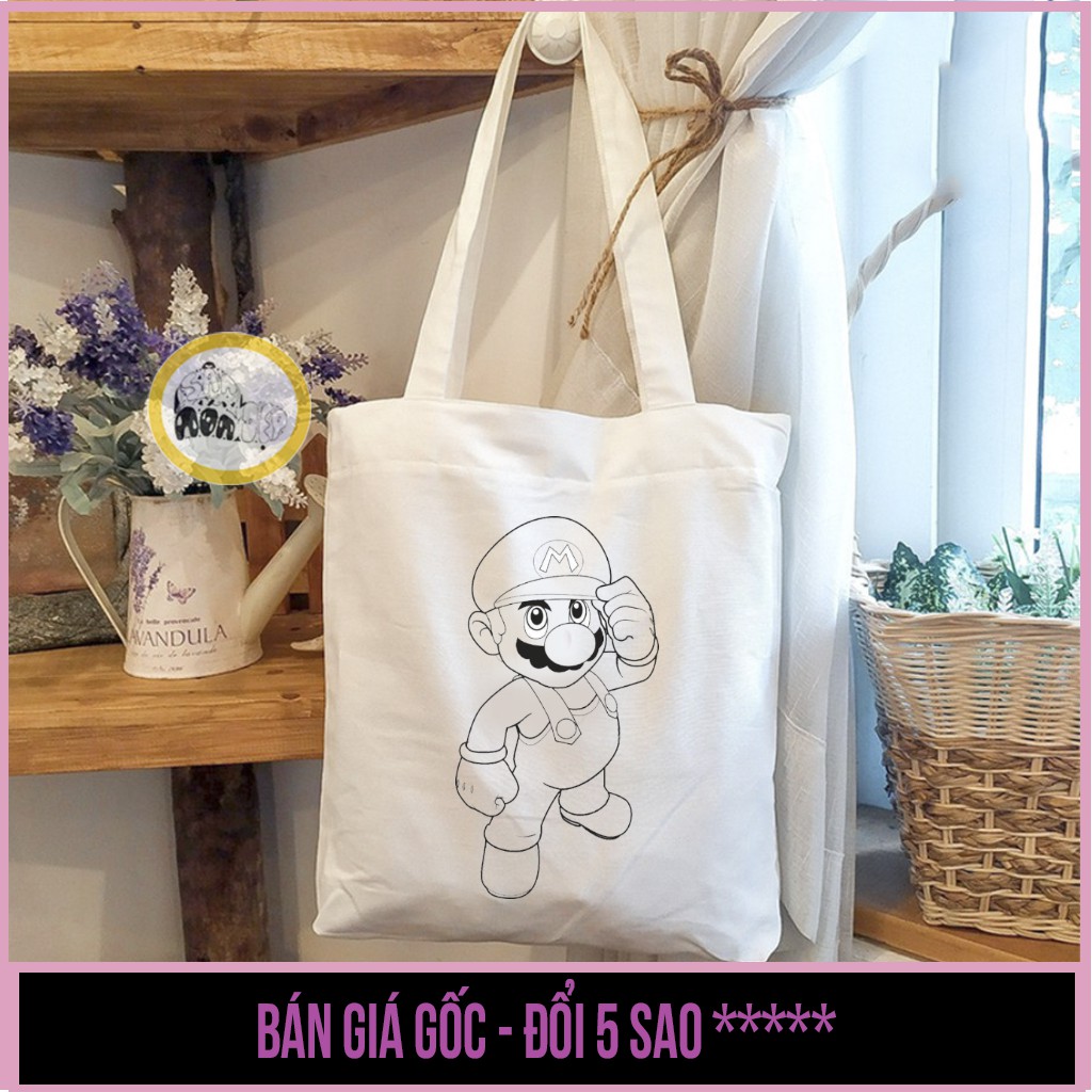 Túi tote túi vải túi canvas có khóa kéo in hình đơn sắc dễ thương cho bé tô màu -  Săn Nón Đẹp | BigBuy360 - bigbuy360.vn