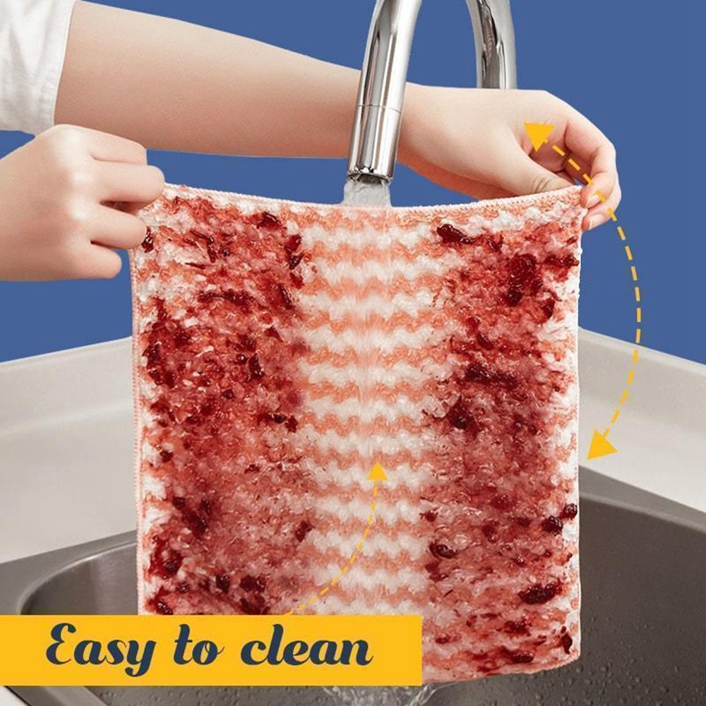 1 Khăn Lau Chén Dĩa Vải Nhung San Hô Thấm Hút Nước Không Xơ Vải Không Xơ Vải Dùng Trong Nhà Bếp