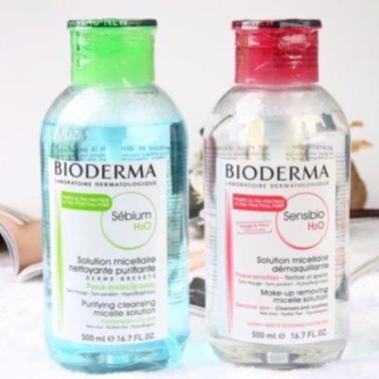 Nước Tẩy Trang Bioderma Crealine H2O Nắp Nhấn Màu Hồng  , nắp nhấn xanh  500ml  - Mypham.hn
