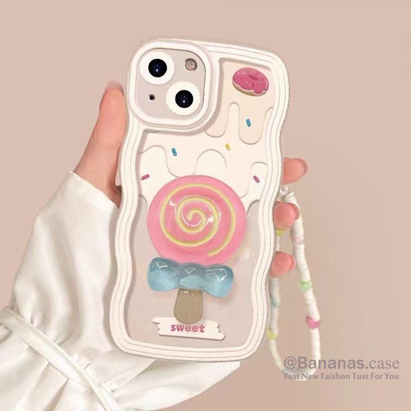 Ốp Điện Thoại Dẻo Họa Tiết Cây Kem Kèm Giá Đỡ Cho iPhone 14 13 12 11 Pro Max SE2020 X XR Xs Max 7 8 Plus