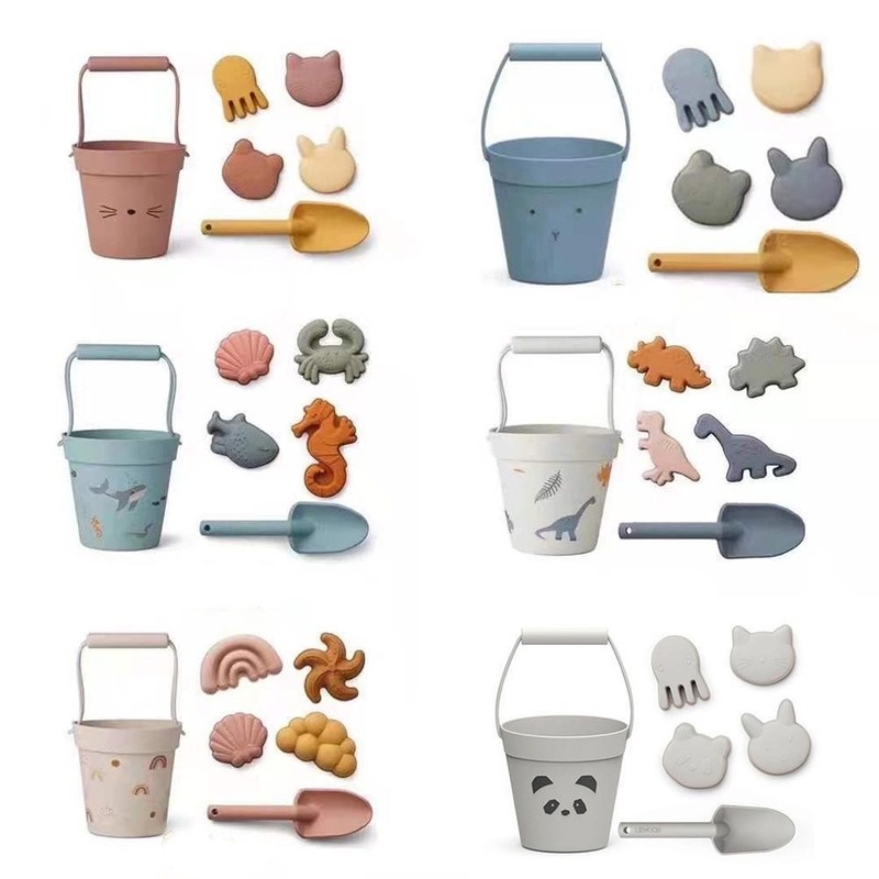 Bộ 6 Dụng Cụ Xúc Cát Đi Biển Bằng Silicone Dành Cho Trẻ Em