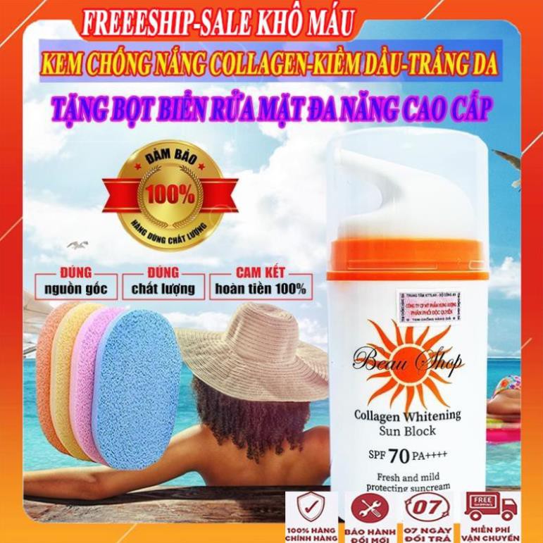 [FreeShip - GIÁ HỦY DIỆT] Kem chống nắng cho da dầu, da mụn bổ sung collagen/Kem chống nắng tốt beau shop