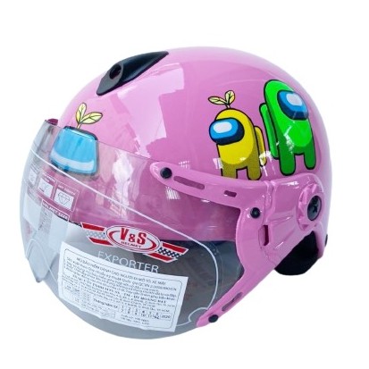 Mũ bảo hiểm trẻ em có kính - Siêu dễ thương - V&amp;S Helmet - VS103KS - Elsa -  Among Us - Dành cho bé từ 3 đến 6 tuổi