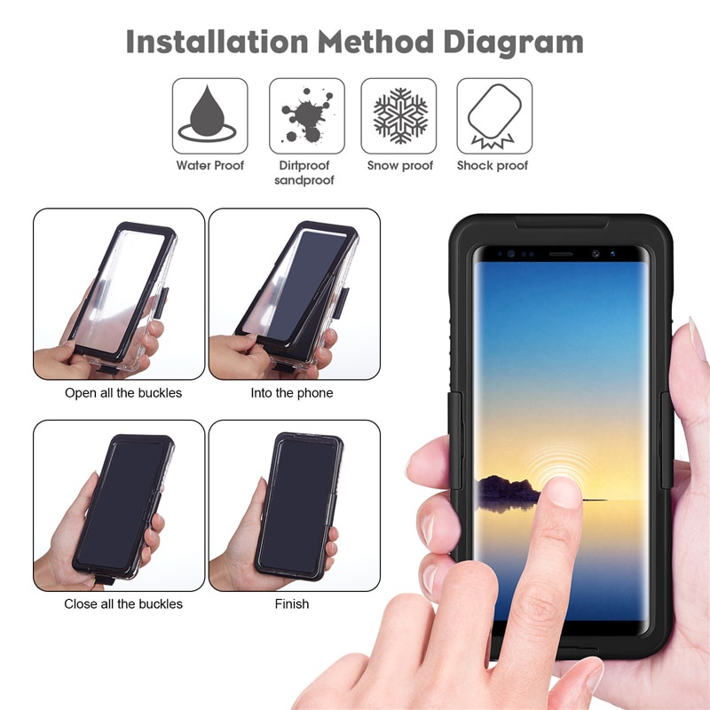 Ốp Điện Thoại Chống Thấm Nước Ip68 Cho Xiaomi Mi A3 A2 10t 10 8 Note 10 Lite Poco F2 F1 Pro Redmi 5 Plus 7 Note 6 5 Pro