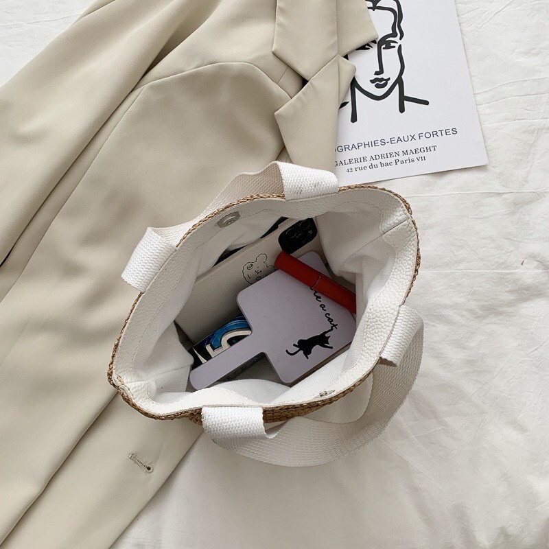 Túi cói xách tay mini tiện dụng đi chơi,đi làm, đi học