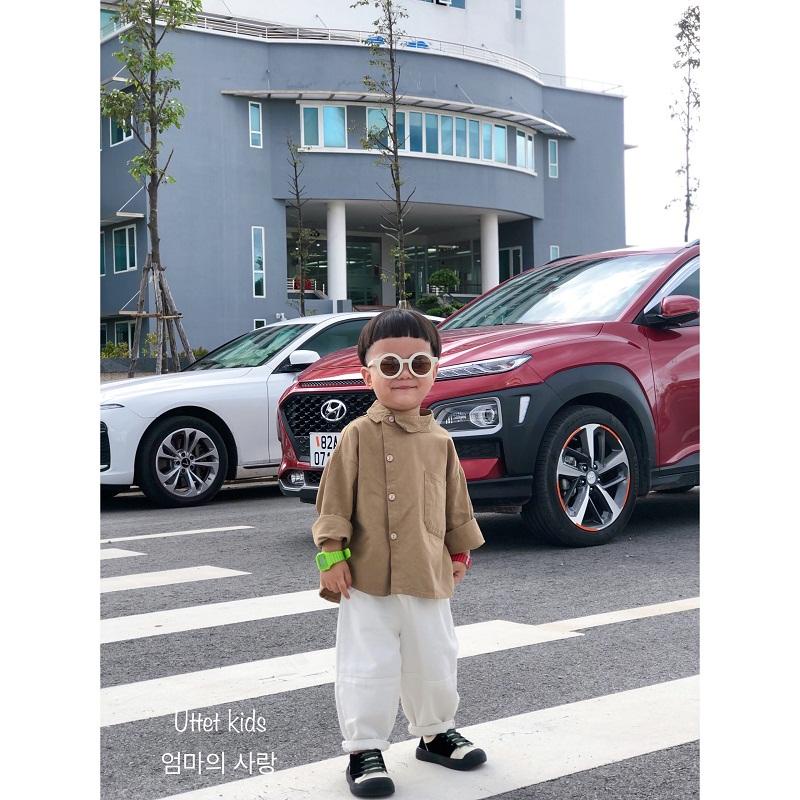 ÁO SƠ MI LỆCH CỔ PHONG CÁCH HÀN QUỐC 996 DÀNH CHO BÉ GÁI VÀ BÉ TRAI