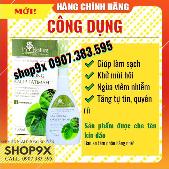 Dung Dịch Vệ Sinh Phụ Nữ Trầu Không I'm Nature 150ml Chính Hãng