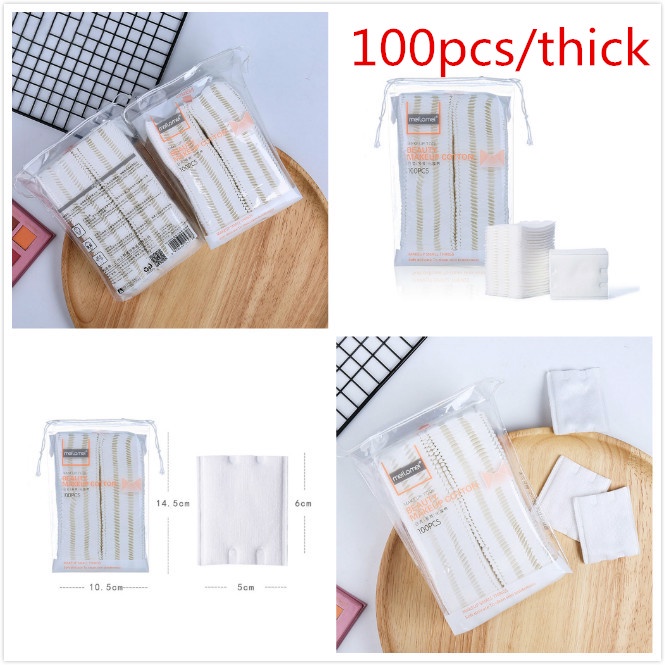 [Hàng mới về] Túi 100 bông tẩy trang hai mặt dày dặn tiện lợi sử dụng cho đi du lịch Bông tẩy trang Cotton Pads miếng