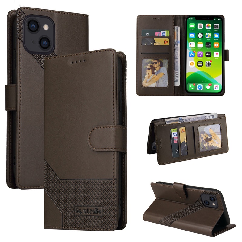 Ốp Điện Thoại Da Ví Lật Có Đế Cho IPhone 14 13 12 Pro Max 13 Mini