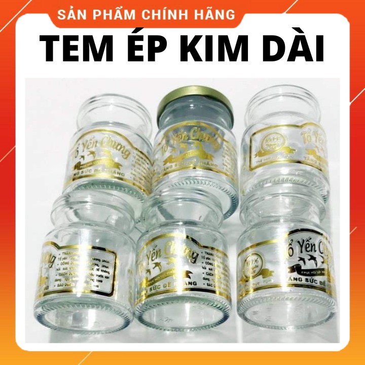 Tem ép kim yến sào dán hũ thủy tinh