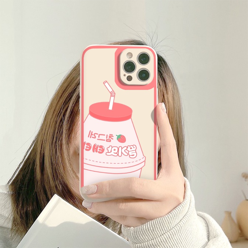 Ốp lưng iphone hình hộp sữa cute viền màu cạnh vuông bảo vệ camera 7plus/8plus/x/xs/xsmax/11/12/13/14/pro/promax
