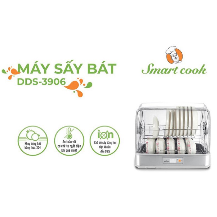 Máy sấy bát Smartcook DDS-3906 - Bảo hành 12 tháng lỗi đổi mới trong 15 ngày