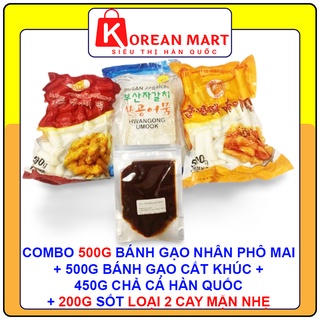 Combo 500g bánh gạo cắt khúc Mir + 500g bánh gạo nhân phô mai Mir + 200g sốt + 450g chả cá