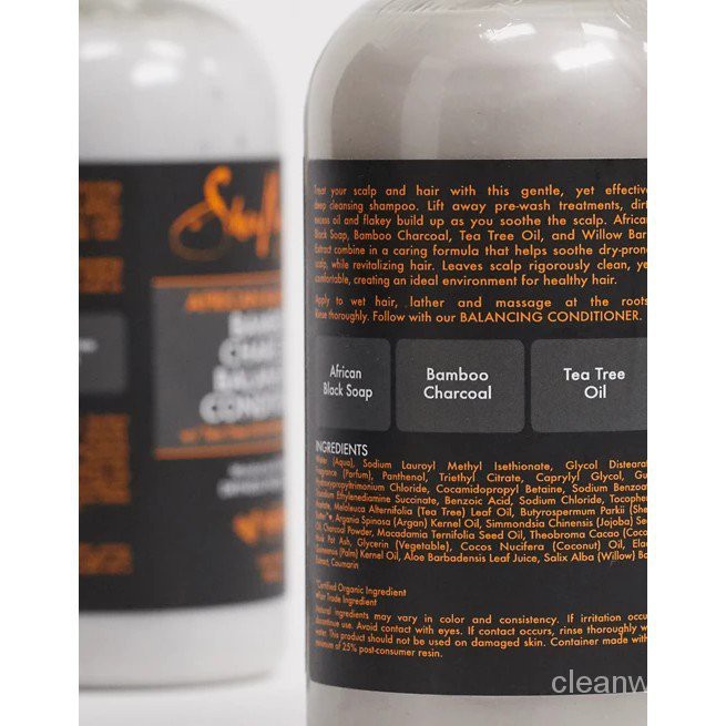 Bill US - Dầu gội đầu SheaMoisture Shea Moisture African Black Soap Bamboo Charcoal Deep Cleaning 384ml