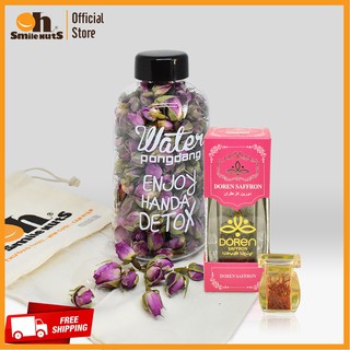 Combo Saffron Doren 1gr và Nụ hoa hồng khô Iran 100g (Nhụy hoa nghệ tây Iran loại Negin)