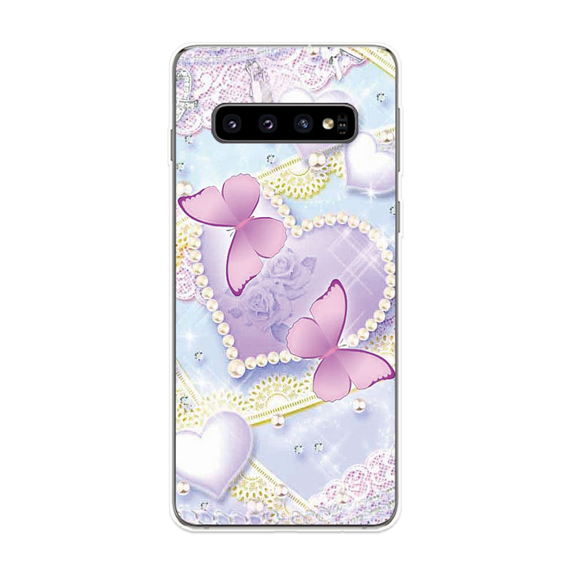 Samsung Galaxy S9 S9+ S10 S10+ Plus S10e Lite Soft TPU Silicone Phone Case Cover Diamond Butterfly