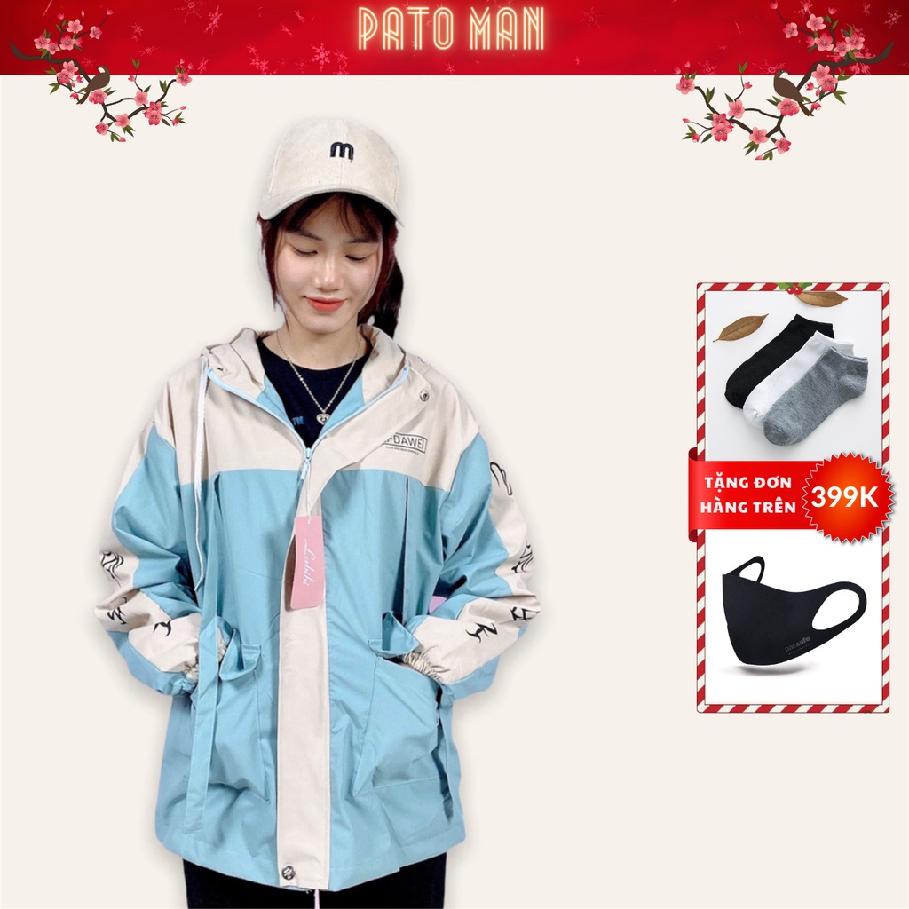Áo khoác gió nữ, chất gió tráng bạc chống nước, cản gió,áo gió 2 lớp pato man phong cách hàn quốc unisex PATO MAN