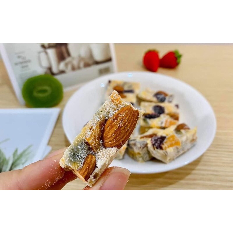 Set nguyên liệu làm kẹo nougat vị vani/socola/matcha/dâu/trái cây + tặng 50 tờ giấy gói kẹo