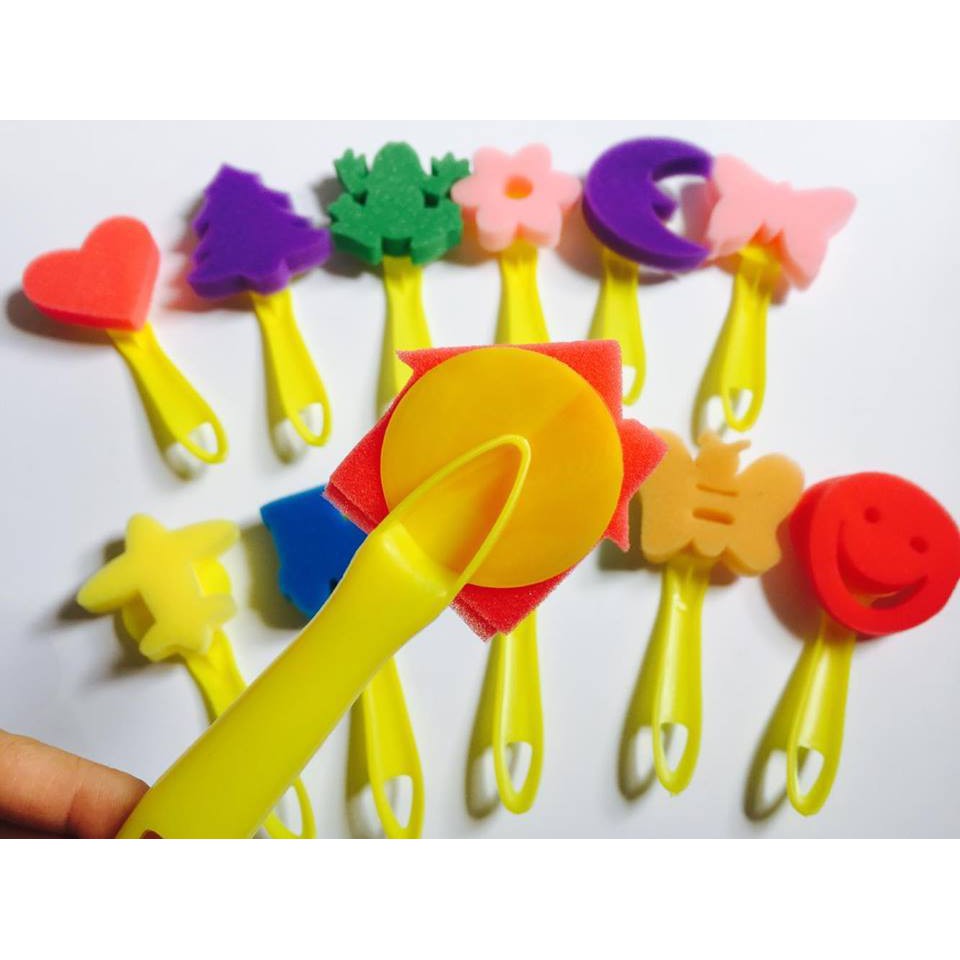 Đồ dùng chơi màu,giáo cụ phát triển sensory an toàn cho trẻ,set 12 khuôn dụng cụ chơi với màu cho bé-Shopmina123