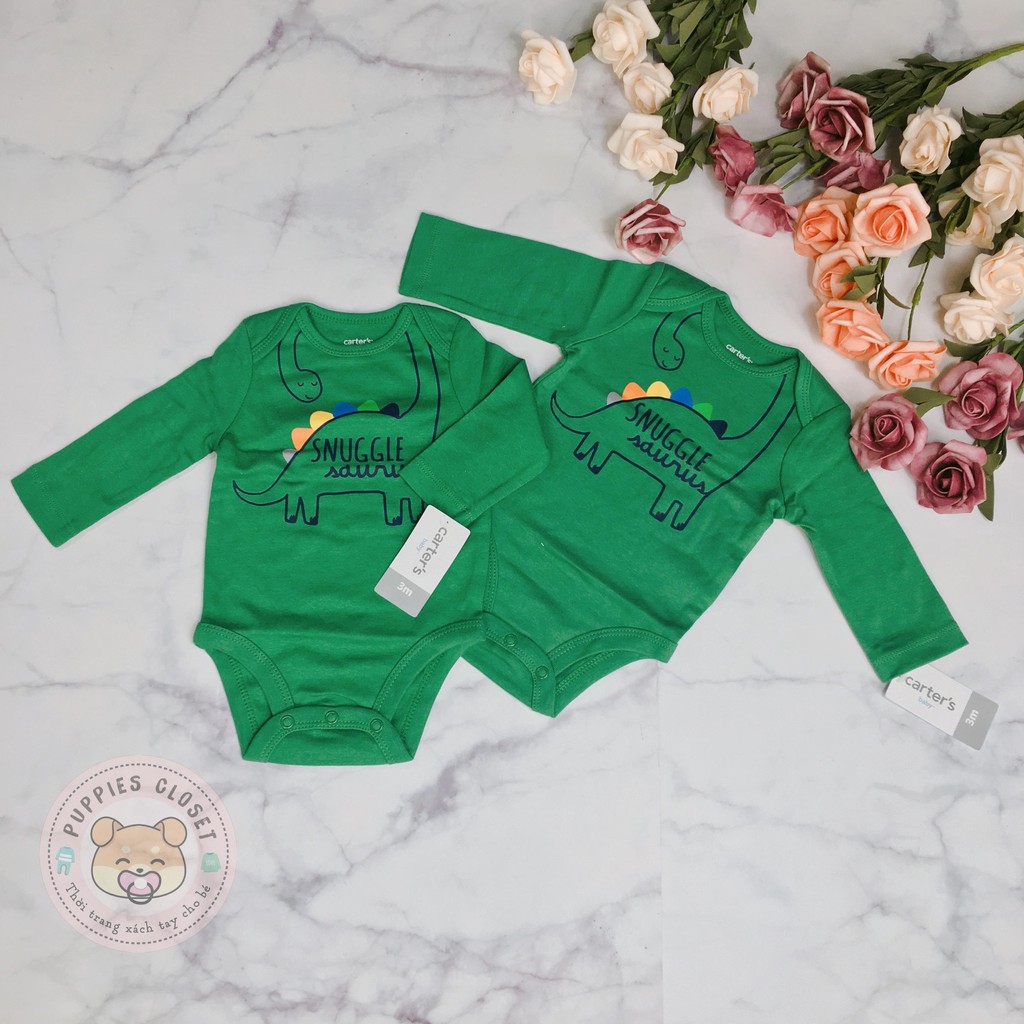 Set quần liền áo cài đũng Dinosaur Snuggle Collectible Carters