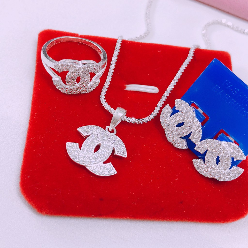 BỘ TRANG SỨC CHỮ X BẠC TA