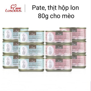 Pate, thịt hộp Lon 80g Hiệu Luscious Cho Mèo