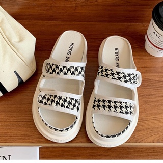 DÉP 2 QUAI NGANG BÁNH MỲ ĐỘN ĐẾ 3P CARO HOT TREND (SANDAL)