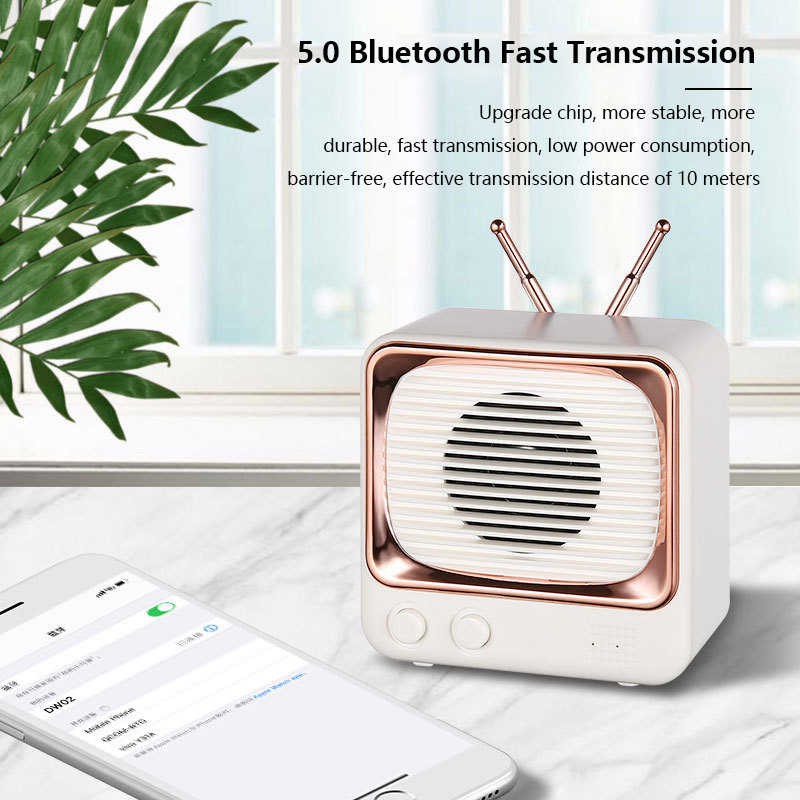 ☘☘Loa bluetooth DW02 bluetooth 5.0,kiểu dáng retro tivi cổ, nhỏ xinh siêu cute