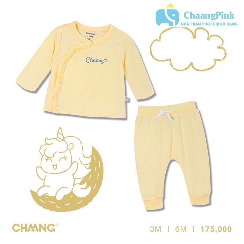 CHAANG Bộ dài tay sơ sinh cài chéo PONY &amp; DINO