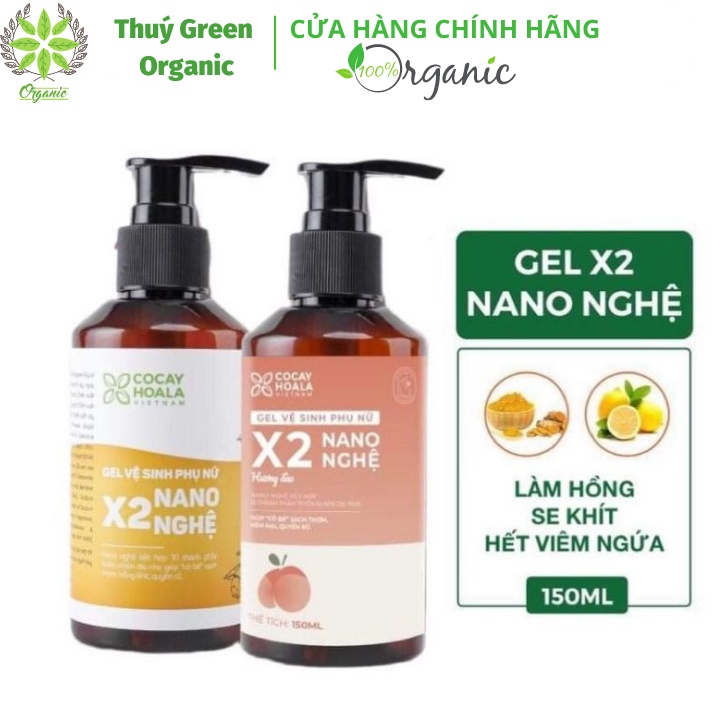 Dung dịch vệ sinh phụ nữ Giảm Ngứa thành phần thảo dược không gây kích ứng da Gel X2 Nano Nghệ Cỏ Cây Hoa Lá 150 ml