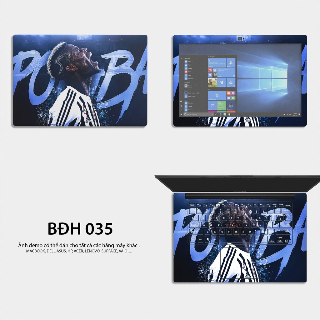 Bộ skin dán laptop mẫu POGBA / Có mẫu decal dán cho tất cả các hãng máy tính