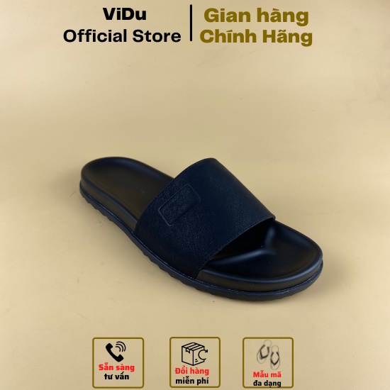 Dép nam thời trang D&amp;G đen ViDu 8809 đơn giản, trẻ trung