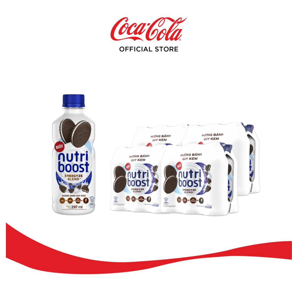 Lốc 6 Chai Thức Uống Sữa Trái Cây Nutriboost Hương Bánh Quy Kem (297ml/chai)