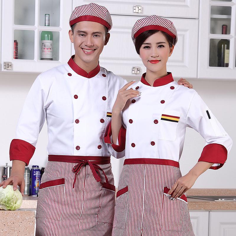 Áo Đầu Bếp Dài Tay Phong Cách Phương Tây Thu Đông Kiểu Mới Cho Nam Và Nữ Làm Bánh Ngọt Khách Sạn / Nhà Hàng