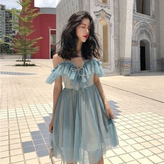 V-022: Váy trễ vai tiểu thư bánh bèo