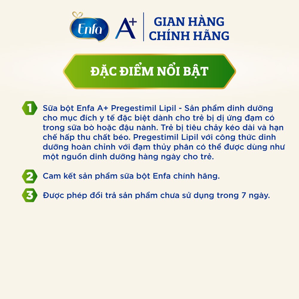 Sữa Bột Pregestimil Lipil- Sữa Cho Trẻ Kém Hấp Thu Đạm, Biếng Ăn, Nhẹ Cân-400g/lon