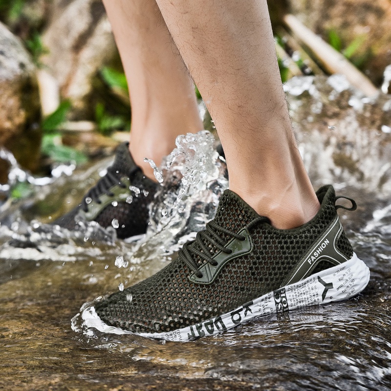 Giày Thể Thao Phối Lưới Thoáng Khí Size 39-48 Dành Cho Nam