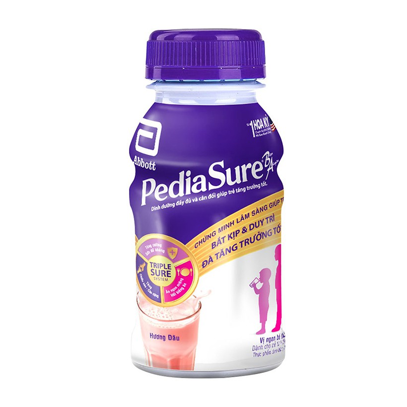 Lốc 24 chai sữa nước Pediasure BA complete 1+ hương dâu 237ml