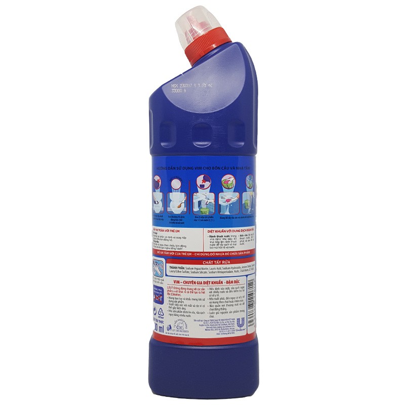 Nước Tẩy Bồn Cầu Vim Diệt Khuẩn (900ml) - Xanh Biển