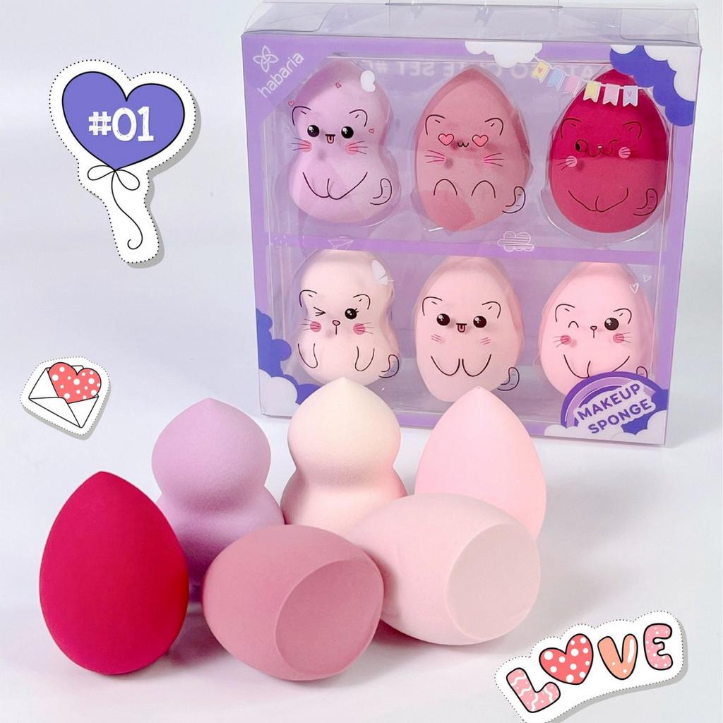 Sét bông mút tán nền Habaria 6 PCS siêu cute, tiện dụng