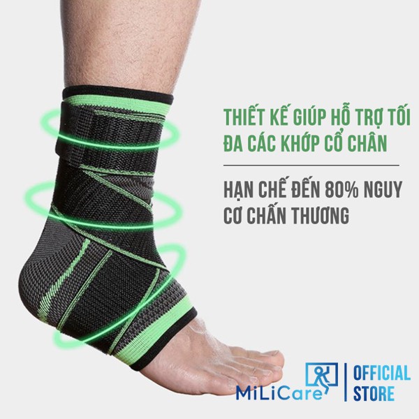 Băng quấn cổ chân Milicare Sport - Dụng cụ bảo vệ cổ chân, chống chấn thương