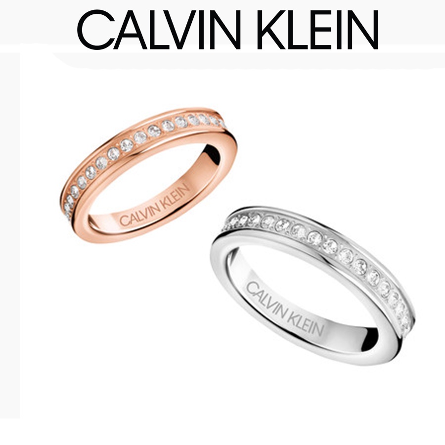 Nhẫn cặp đôi Calvin Klein Hook Crystals Ring - Nhẫn CK Authentic, thẻ tag, bill check Code