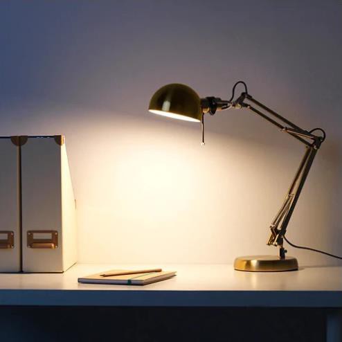 Đèn bàn FORSÅ IKEA - WWork lamp, brass-colour