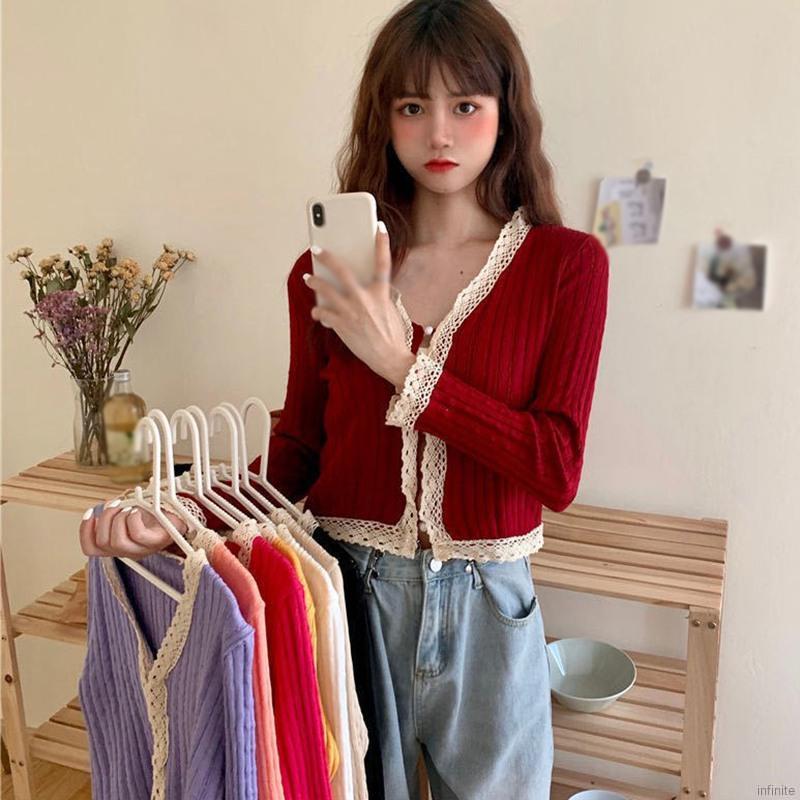 Áo Khoác Cardigan Dệt Kim Đính Ngọc Trai Xinh Xắn Dành Cho Nữ | BigBuy360 - bigbuy360.vn