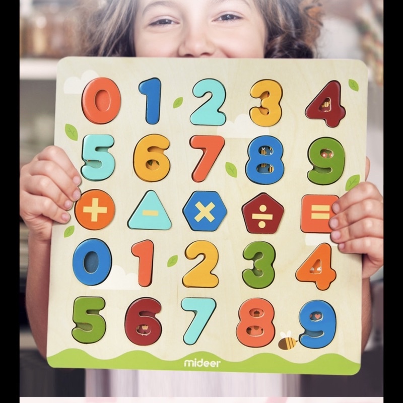 Bảng ghép hình chữ cái, số , đồ vật và thức ăn nam châm  Mideer wooden peg puzzles bảng ghép hình núm gỗ cao cấp Cho Bé