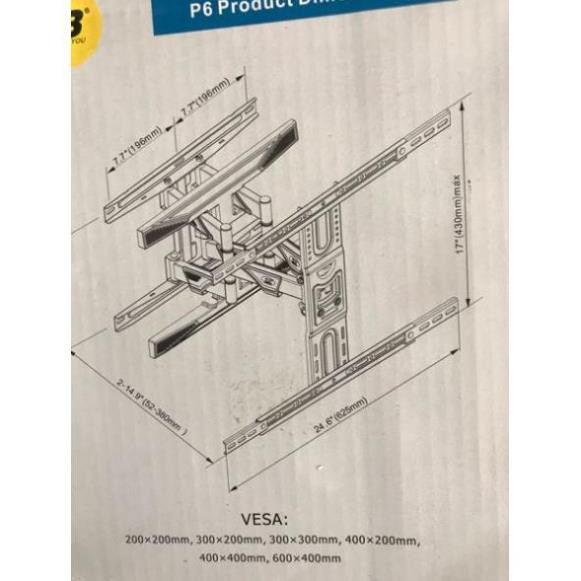 Gía Khung Treo Tivi North Bayou NB-P6 tivi 45-75 inch tải trong 45kg Xoay Đa Năng - HÀNG CHÍNH HÃNG