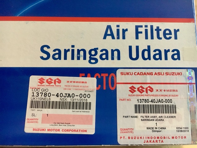 [Suzuki chính hãng] Lọc gió xe Address fi (có video hướng dẫn thay thế tại nhà)