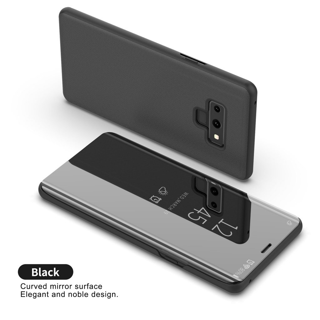 Bao da điện thoại nắp gập mặt tráng gương thời trang cho Samsung Galaxy Note 3 4 5 9